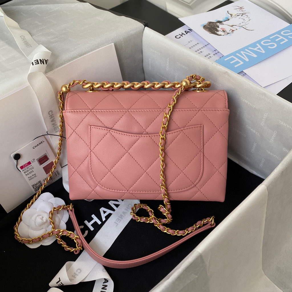 Chanel AS3011 Small Flap Bag Lambskin Pink