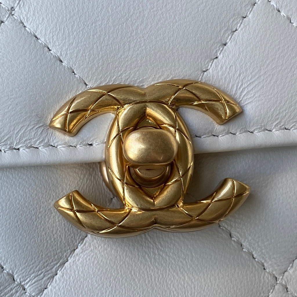 Chanel AS3011 Small Flap Bag Lambskin White