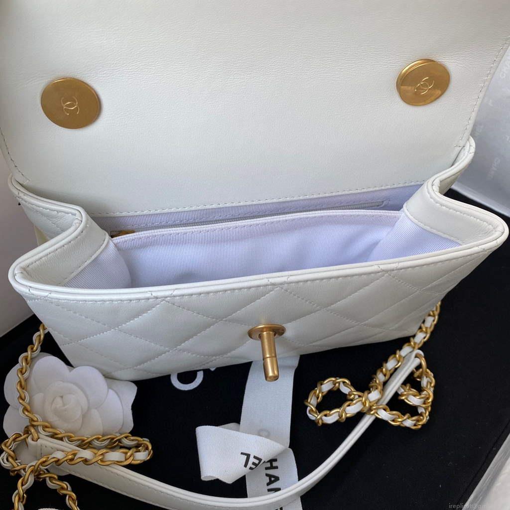 Chanel AS3011 Small Flap Bag Lambskin White