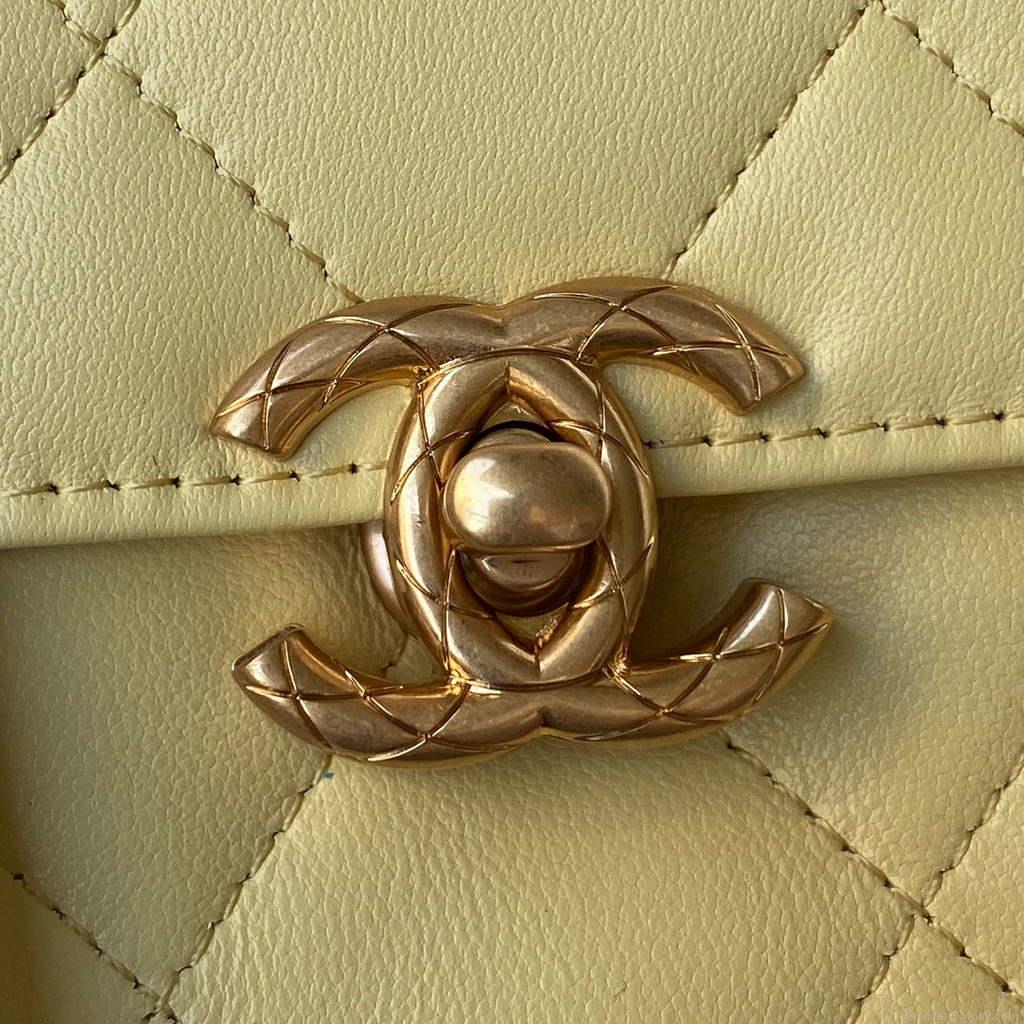 Chanel AS3011 Small Flap Bag Lambskin Yellow
