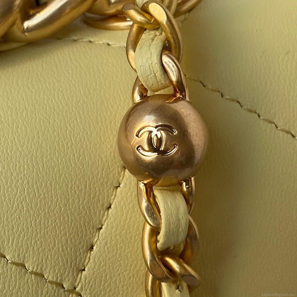 Chanel AS3011 Small Flap Bag Lambskin Yellow