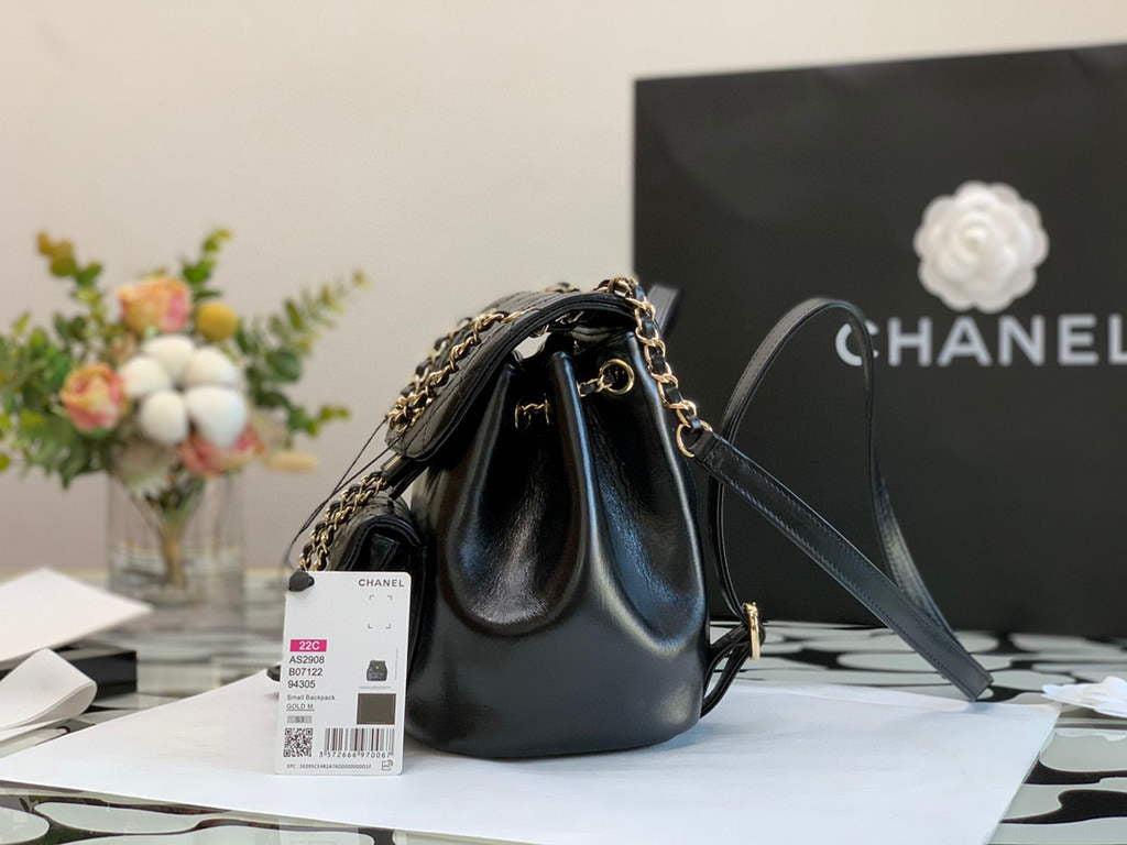 Chanel A99121 Backpack A3002 Calfskin Black