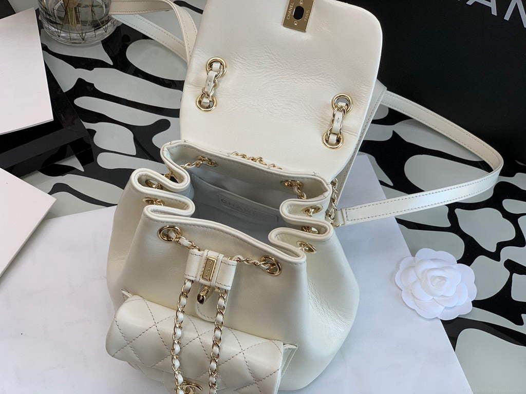 Chanel A99121 Backpack A3002 Calfskin White