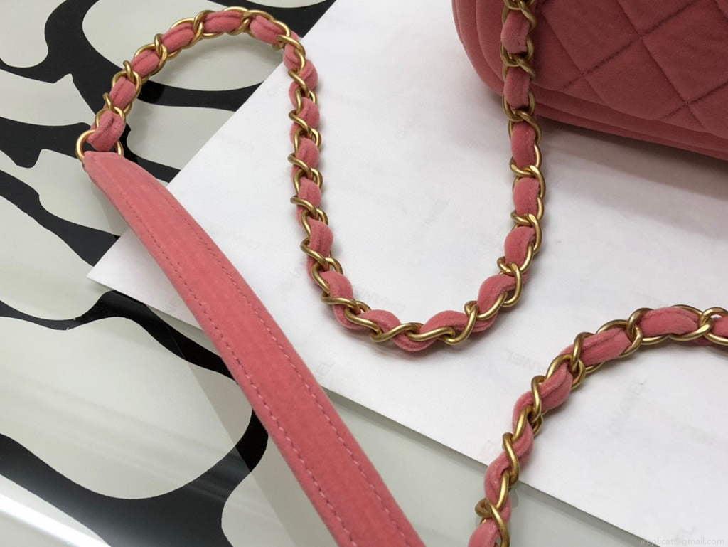 Chanel AS1115 Flap Bag Classic Velvet Pink