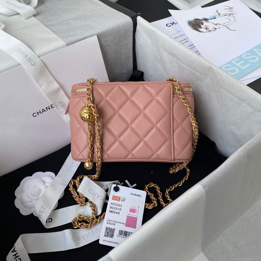 Chanel AP2303 Clutch With Chain in Lambskin Baby Pink