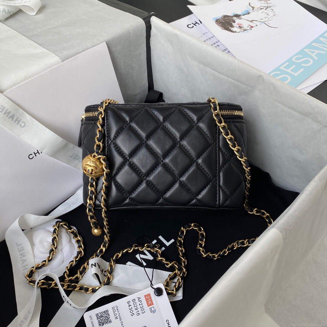 Chanel AP2303 Clutch With Chain in Lambskin Black