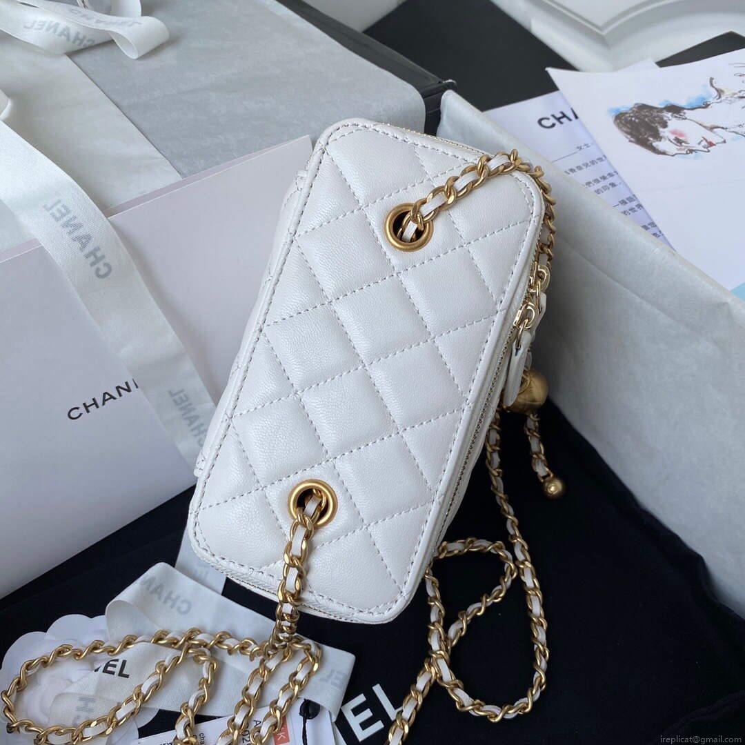 Chanel AP2303 Clutch With Chain in Lambskin White