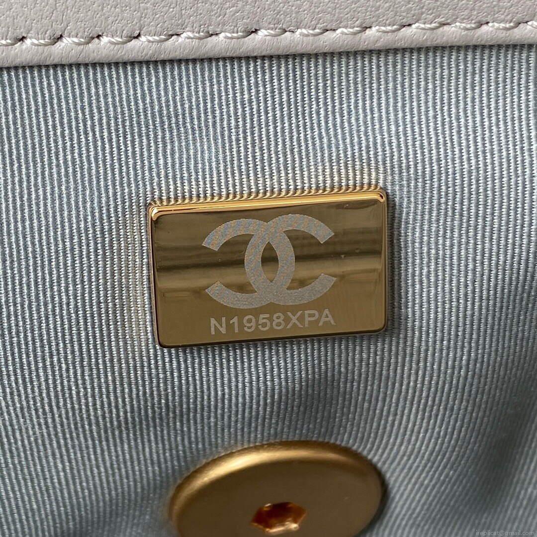 Chanel As1160 Chanel 19 Handbag Flap Lambskin B04852 94305 Grey