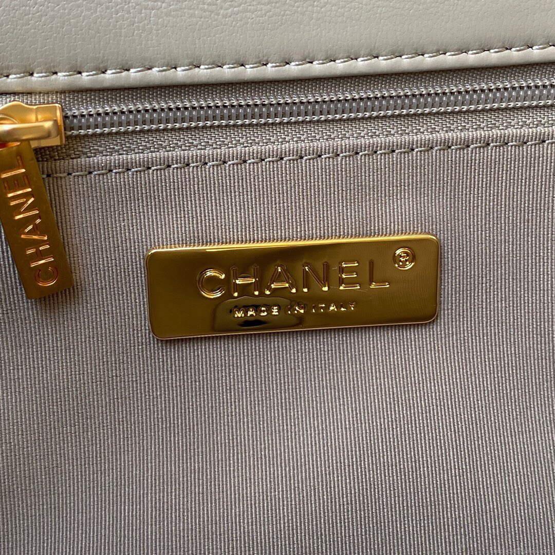 Chanel As1160 Chanel 19 Handbag Flap Lambskin B04852 94305 Grey Silver