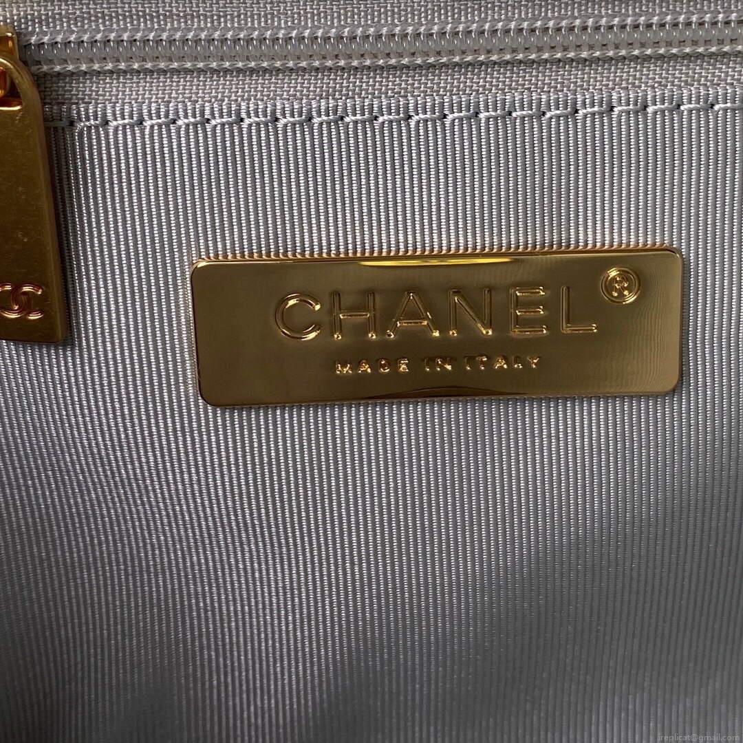Chanel As1160 Chanel 19 Handbag Flap Lambskin B04852 94305 Light Blue Silver