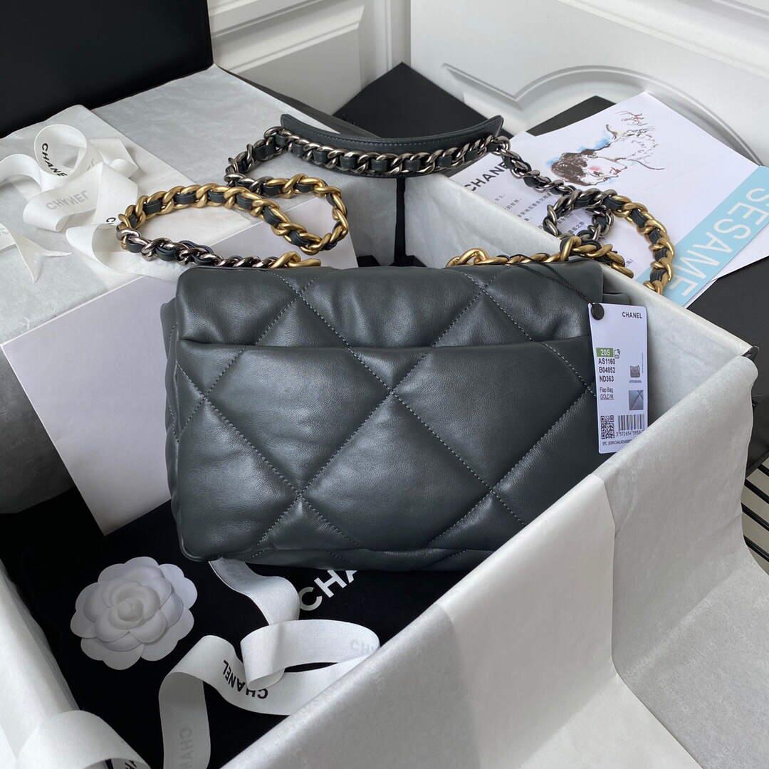 Chanel As1160 Chanel 19 Handbag Flap Lambskin B04852 94305 Navy Blue