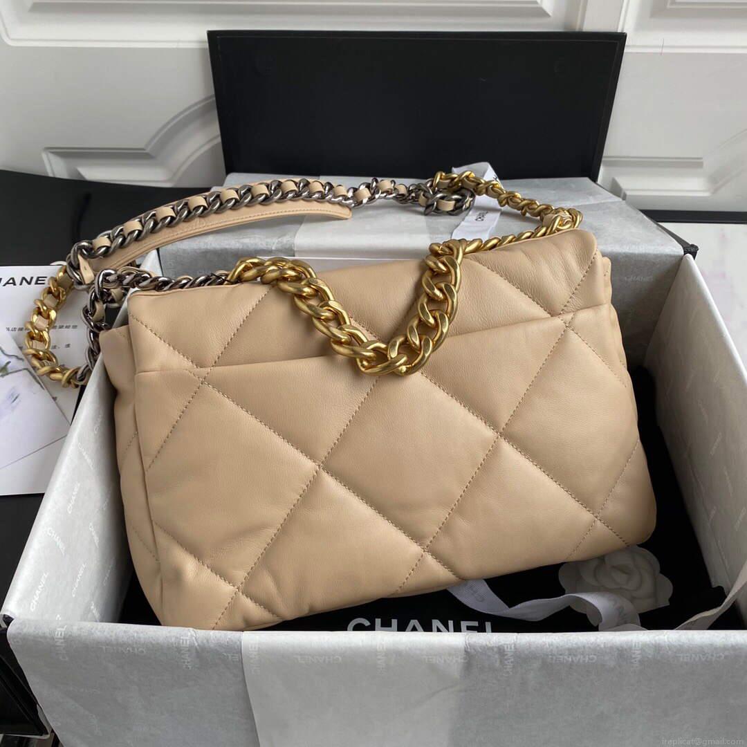 Chanel AS1161 Chanel 19 Large Flap Bag Lambskin B05179 Apricot Gold