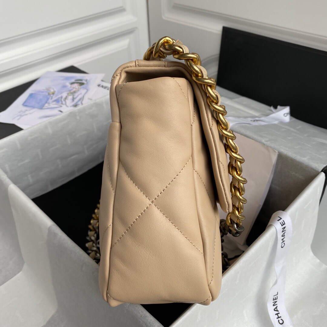 Chanel AS1161 Chanel 19 Large Flap Bag Lambskin B05179 Apricot Gold