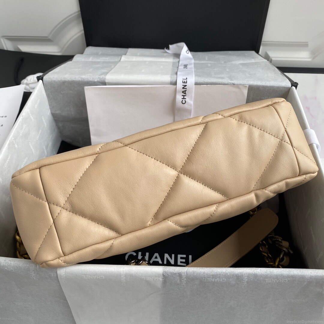 Chanel AS1161 Chanel 19 Large Flap Bag Lambskin B05179 Apricot Gold