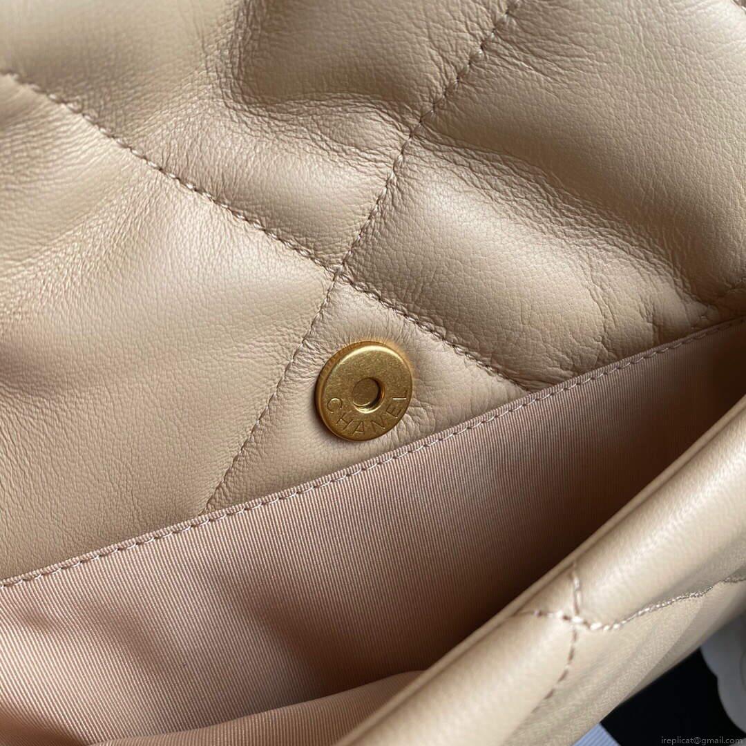 Chanel AS1161 Chanel 19 Large Flap Bag Lambskin B05179 Apricot Gold