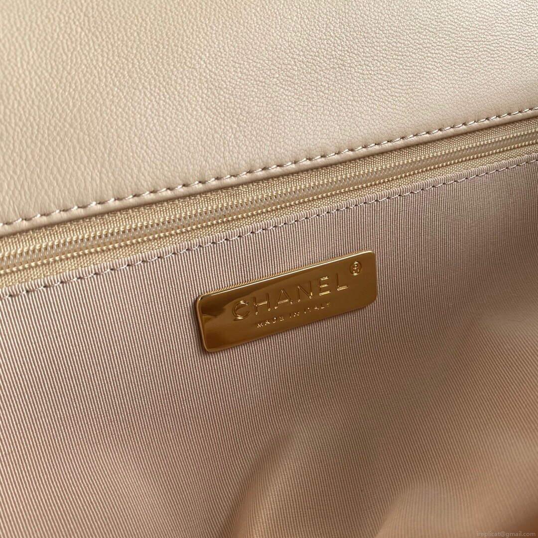 Chanel AS1161 Chanel 19 Large Flap Bag Lambskin B05179 Apricot Gold