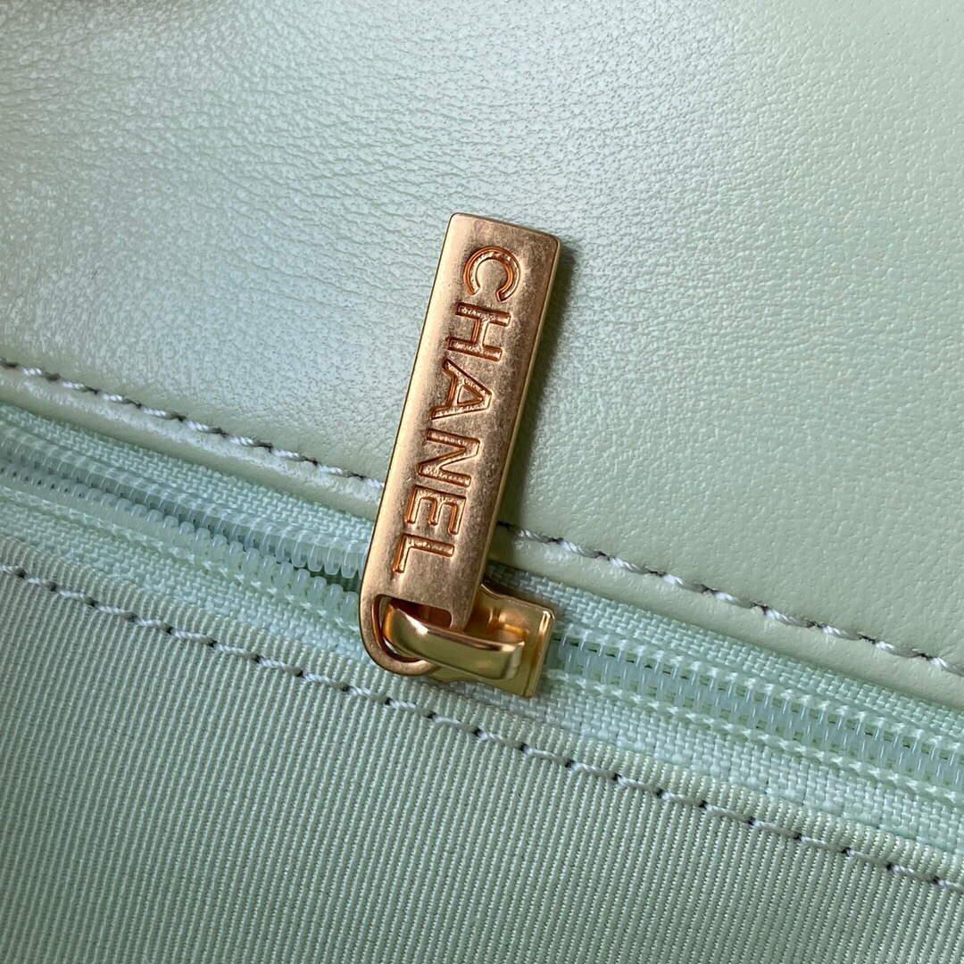 Chanel AS1161 Chanel 19 Large Flap Bag Lambskin B05179 Green Gold