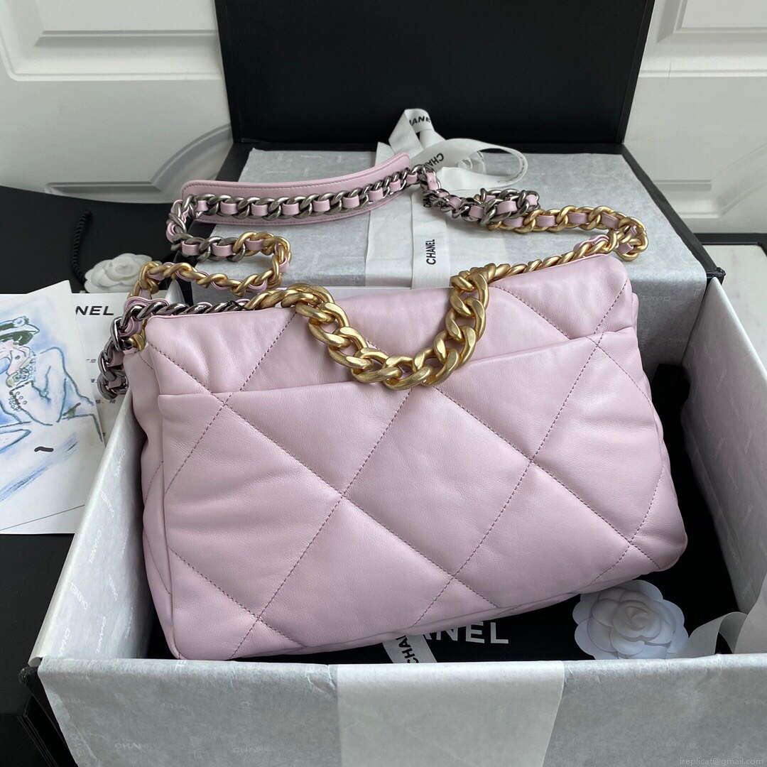 Chanel AS1161 Chanel 19 Large Flap Bag Lambskin B05179 Pink Gold