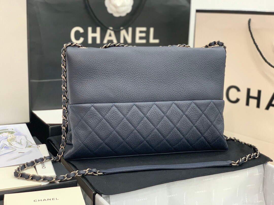 Chanel AS8095 Chanel Flap bag Calfskin Navy blue