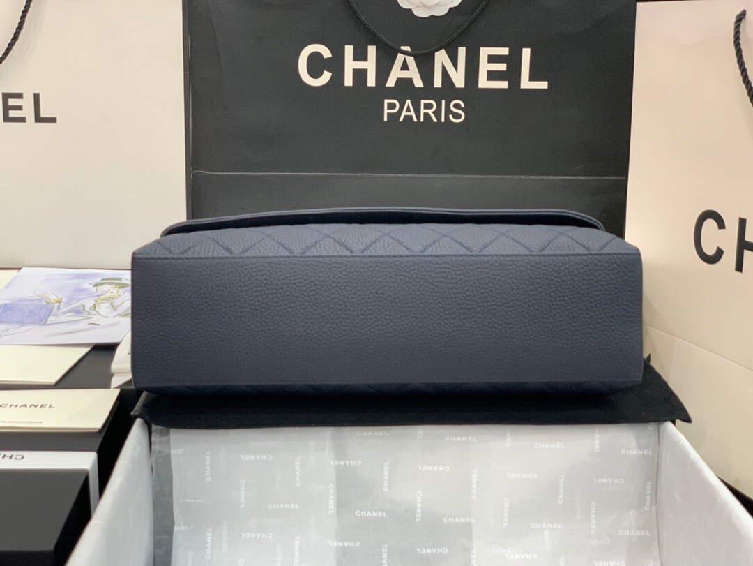 Chanel AS8095 Chanel Flap bag Calfskin Navy blue