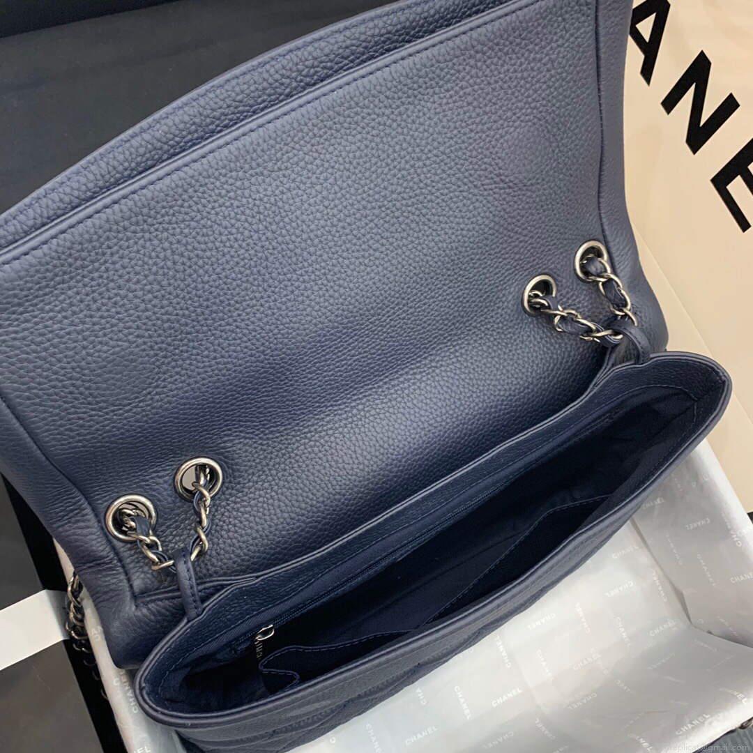 Chanel AS8095 Chanel Flap bag Calfskin Navy blue