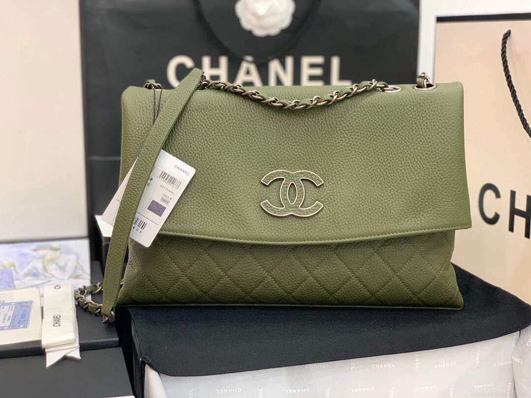 Chanel AS8095 Chanel Flap bag Calfskin Green