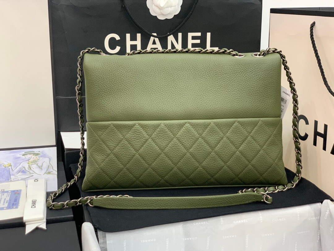 Chanel AS8095 Chanel Flap bag Calfskin Green