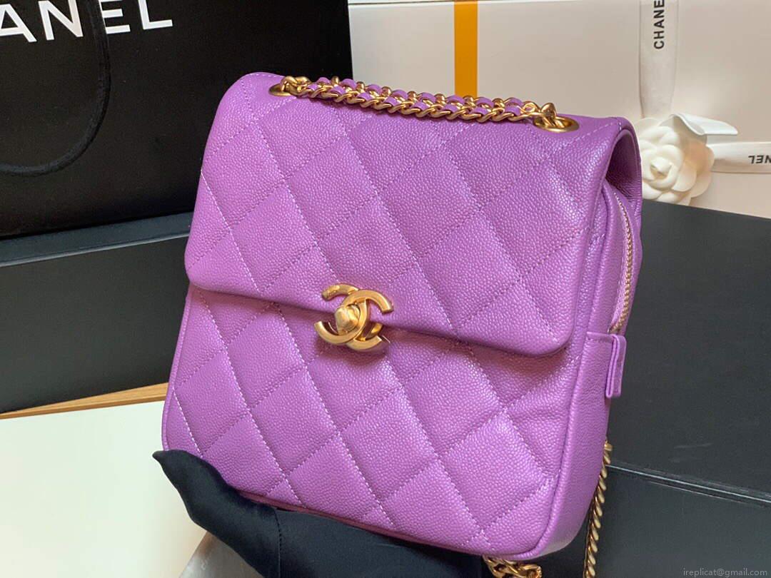Chanel AS3108 Chanel flap bag Calfskin Purple