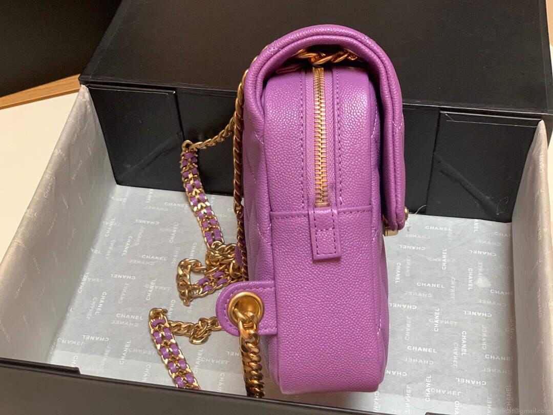 Chanel AS3108 Chanel flap bag Calfskin Purple
