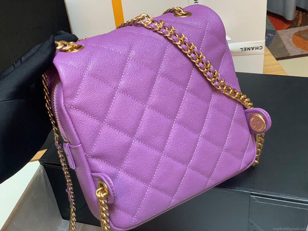 Chanel AS3108 Chanel flap bag Calfskin Purple