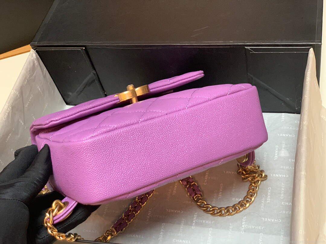 Chanel AS3108 Chanel flap bag Calfskin Purple