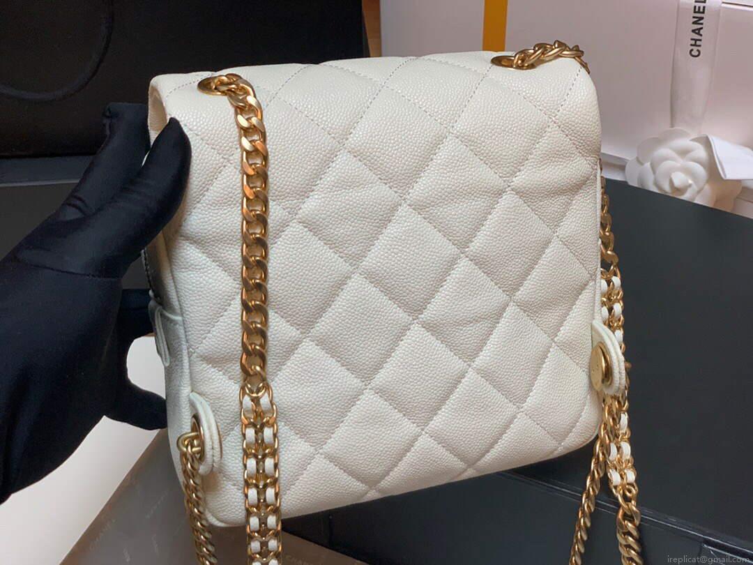 Chanel AS3108 Chanel flap bag Calfskin White