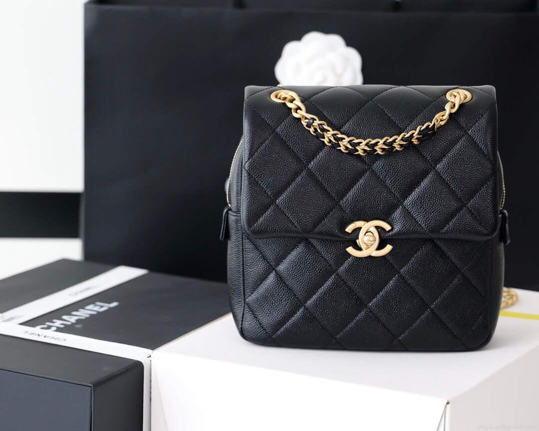 Chanel AS3108 Chanel flap bag Calfskin Black