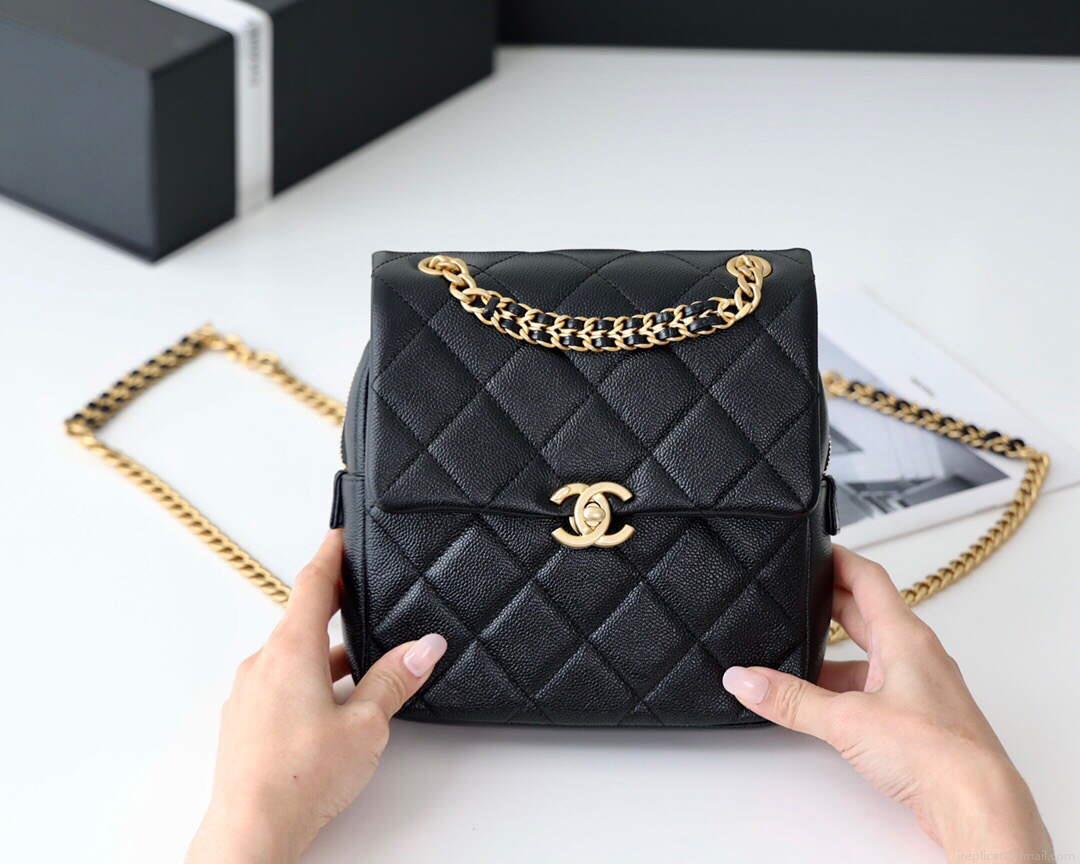 Chanel AS3108 Chanel flap bag Calfskin Black