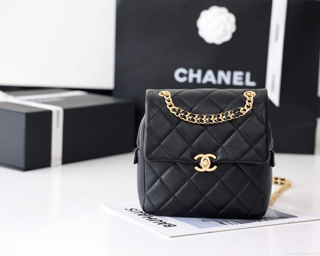 Chanel AS3108 Chanel flap bag Calfskin Black