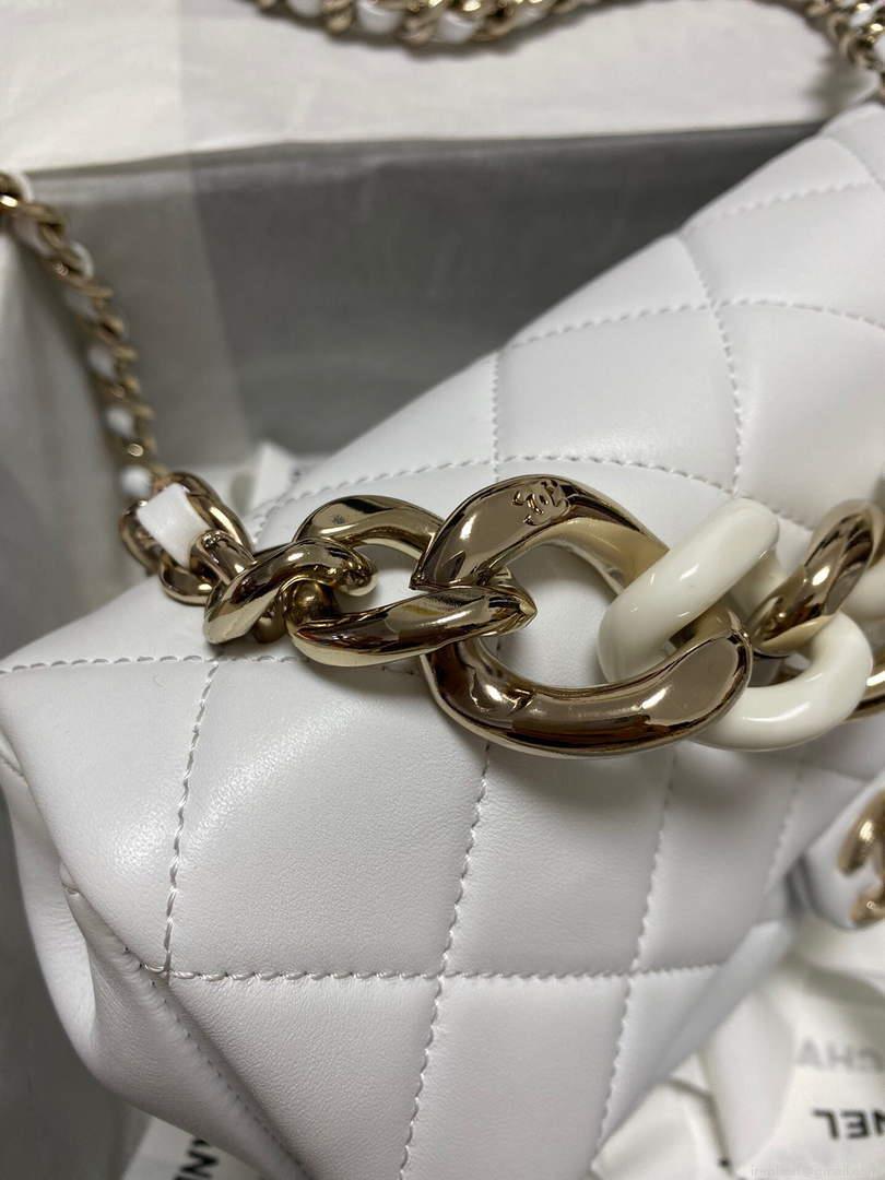 Chanel AS1353 Chanel flap bag Lambskin White
