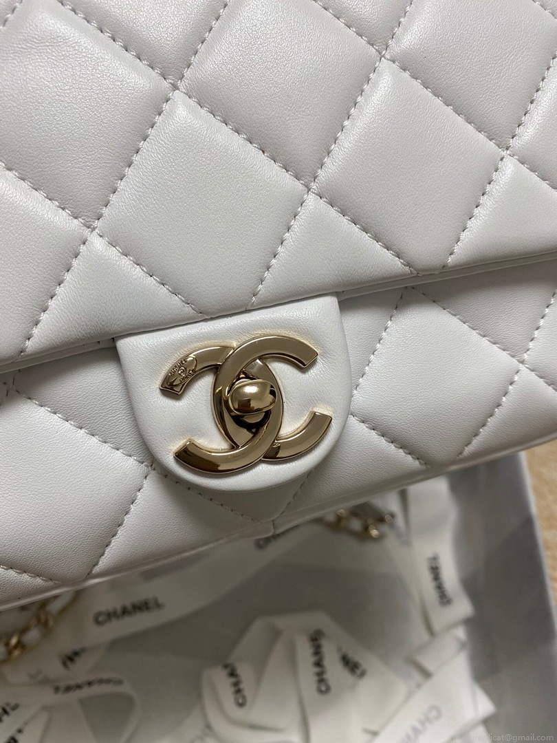 Chanel AS1353 Chanel flap bag Lambskin White