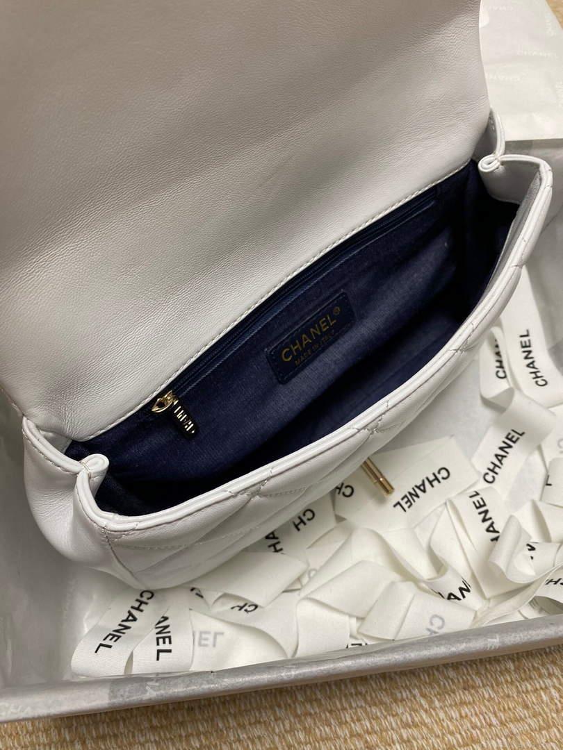 Chanel AS1353 Chanel flap bag Lambskin White