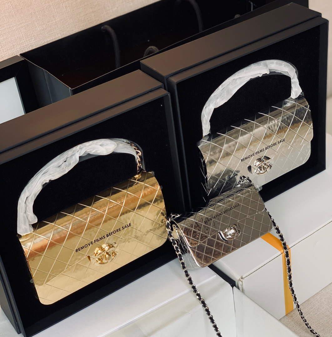 Chanel 99139 Chanel Flap Small bag Lambskin Metal Silver