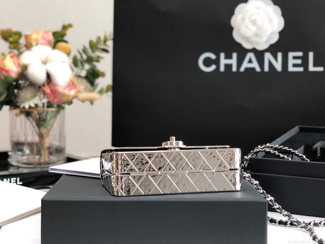 Chanel 99139 Chanel Flap Small bag Lambskin Metal Silver