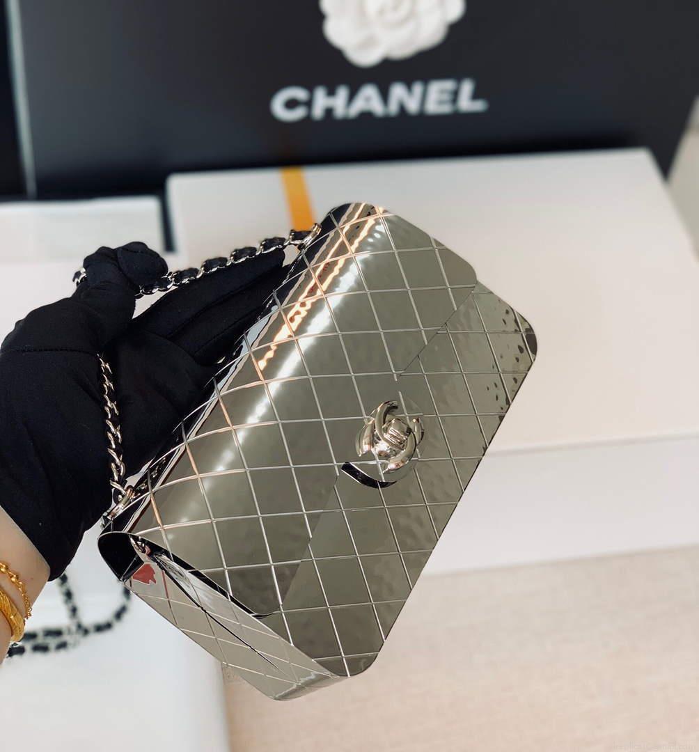 Chanel 99139 Chanel Flap bag Lambskin Metal Silver