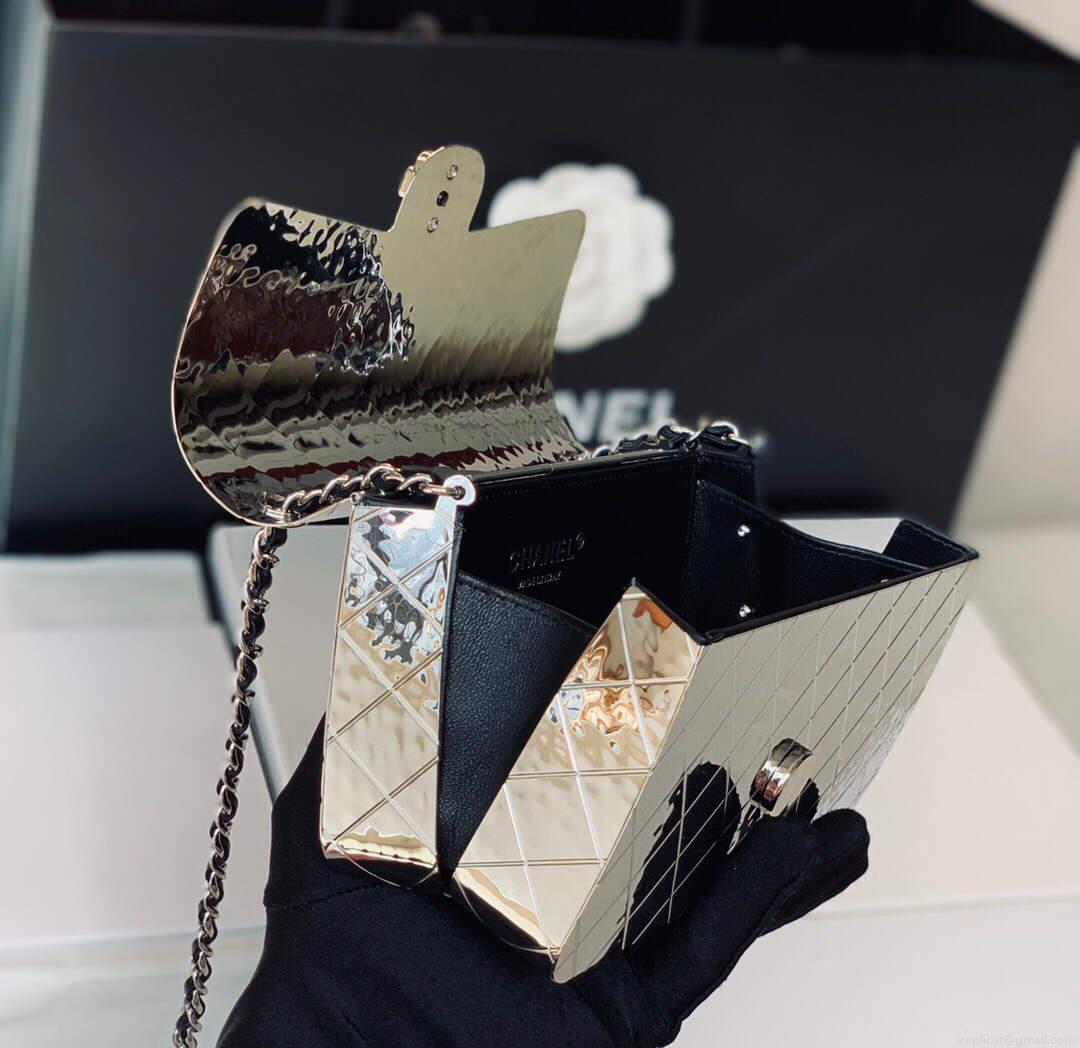 Chanel 99139 Chanel Flap bag Lambskin Metal Silver