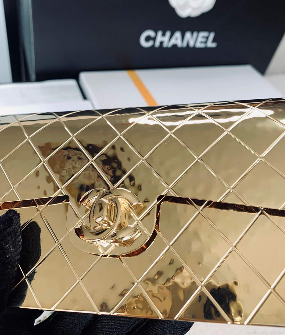 Chanel 99139 Chanel Flap bag Lambskin Metal Gold