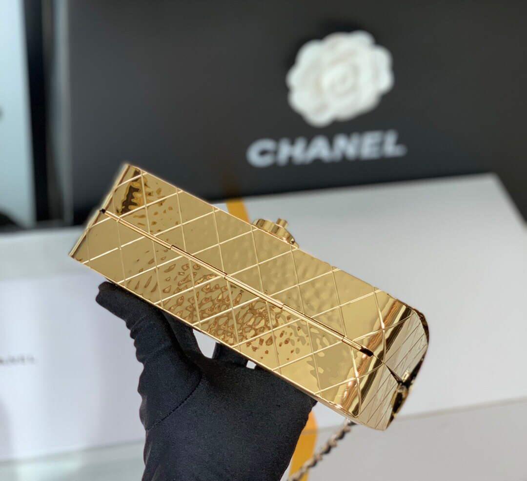 Chanel 99139 Chanel Flap bag Lambskin Metal Gold