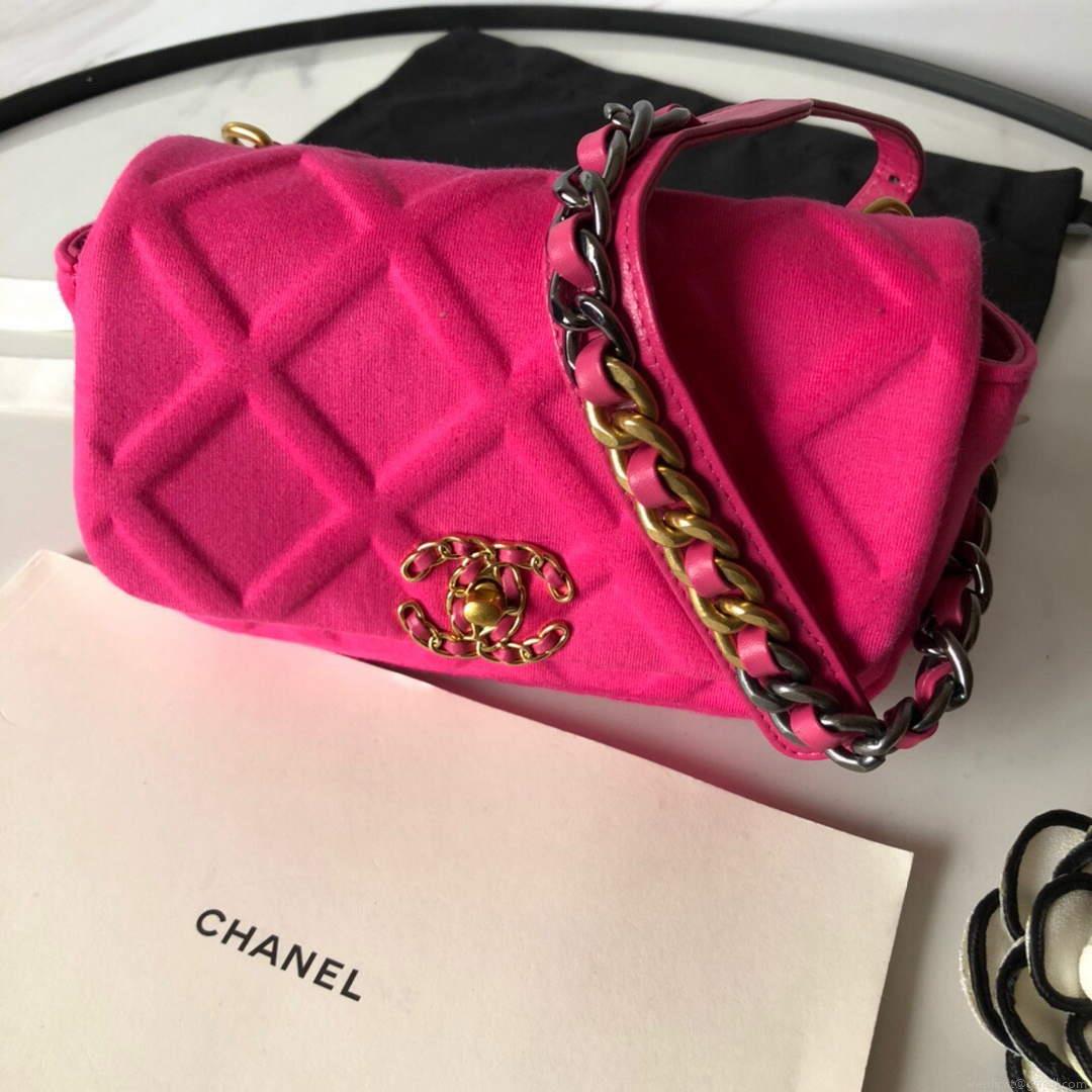 Chanel AS1163 Chanel Flap bag Velvet Rose Red