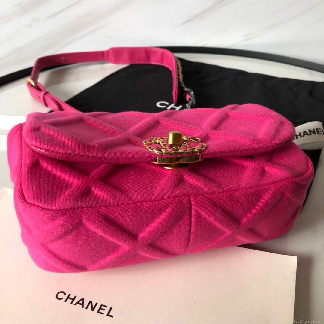 Chanel AS1163 Chanel Flap bag Velvet Rose Red