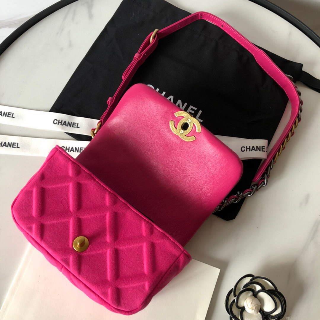 Chanel AS1163 Chanel Flap bag Velvet Rose Red