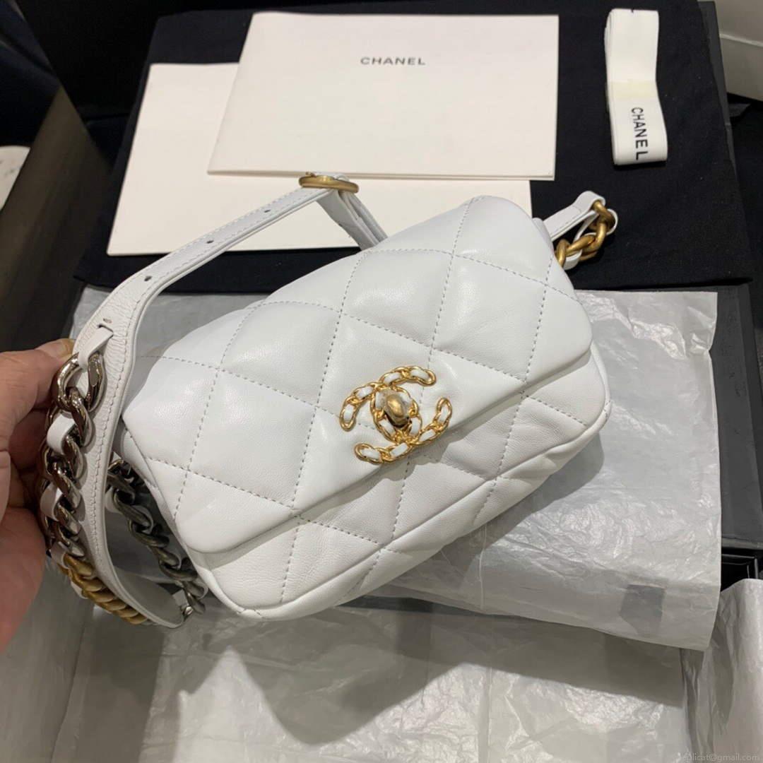 Chanel AS1163 Chanel Flap bag Lambskin White