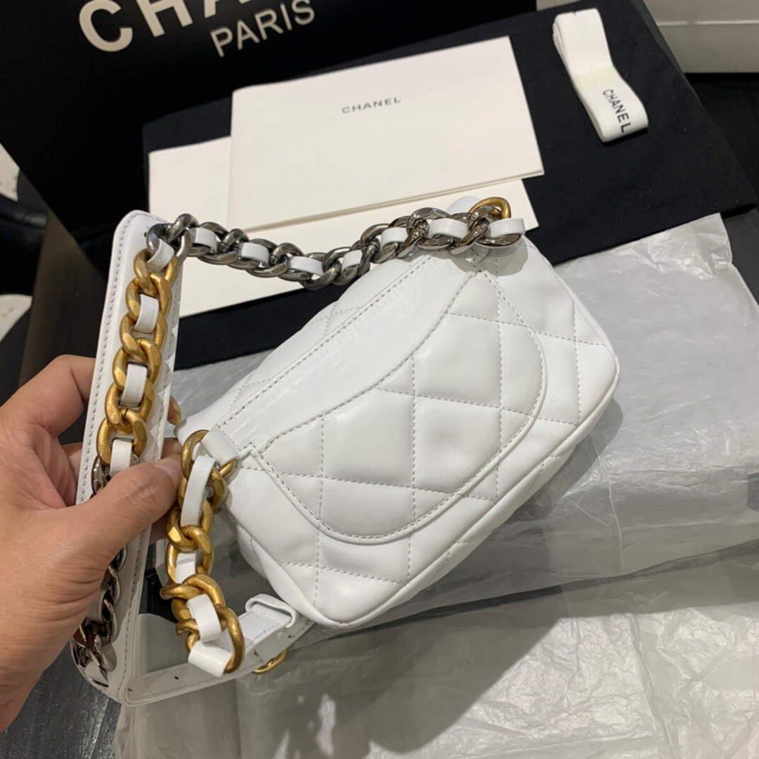 Chanel AS1163 Chanel Flap bag Lambskin White