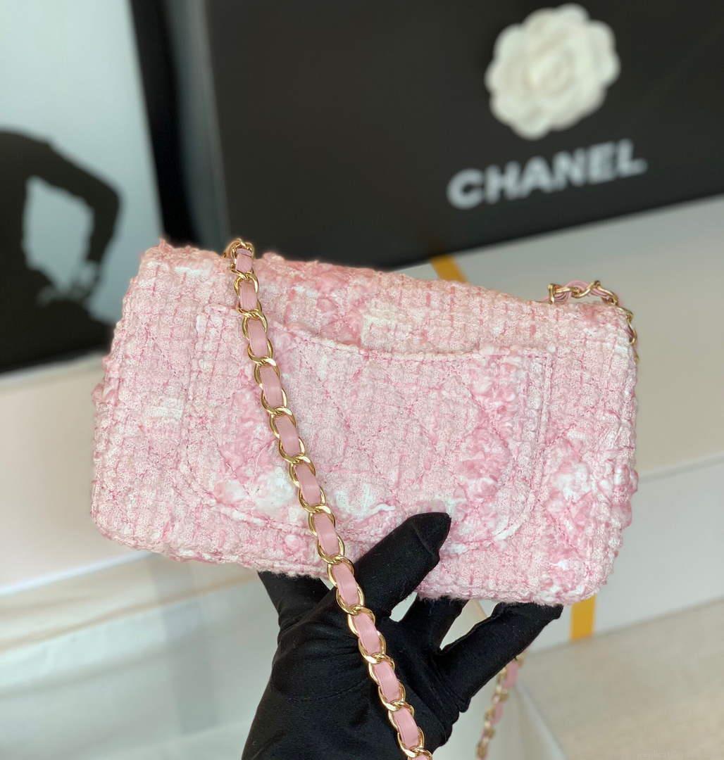 Chanel 1116 Chanel Flap bag Woolen A69900 Pink